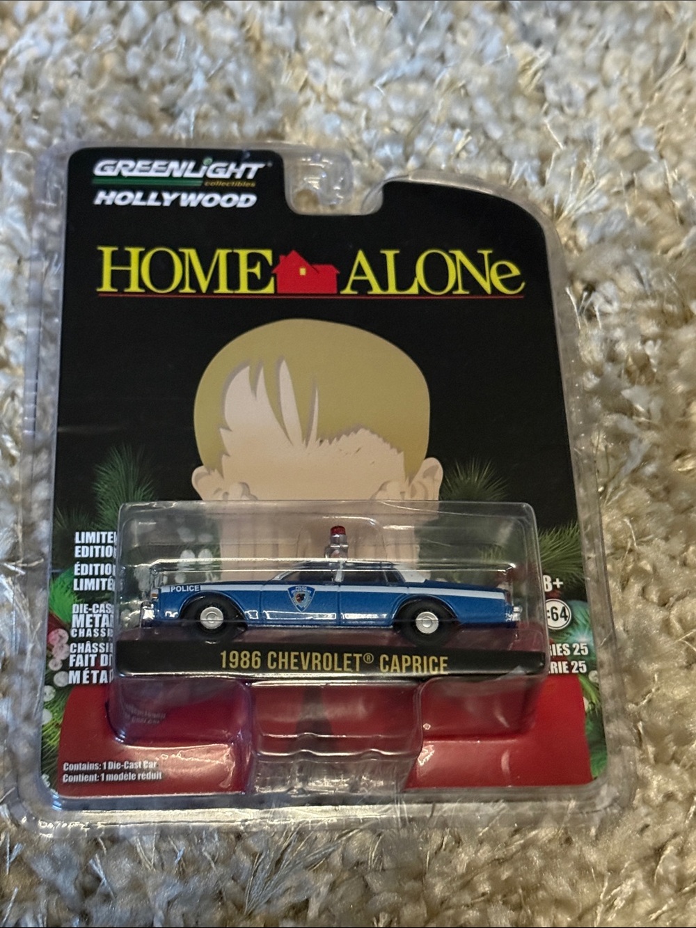 GreenLight Hollywood Home Alone 1986 Chevrolet Caprice Police Car - Blue